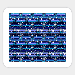 Bedtime Panda Star Stripes Pattern Sticker